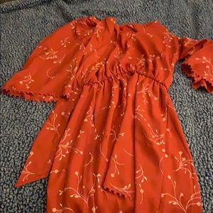 Orange knee-length Dress